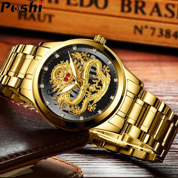 Golden Dragon Quartz Watch